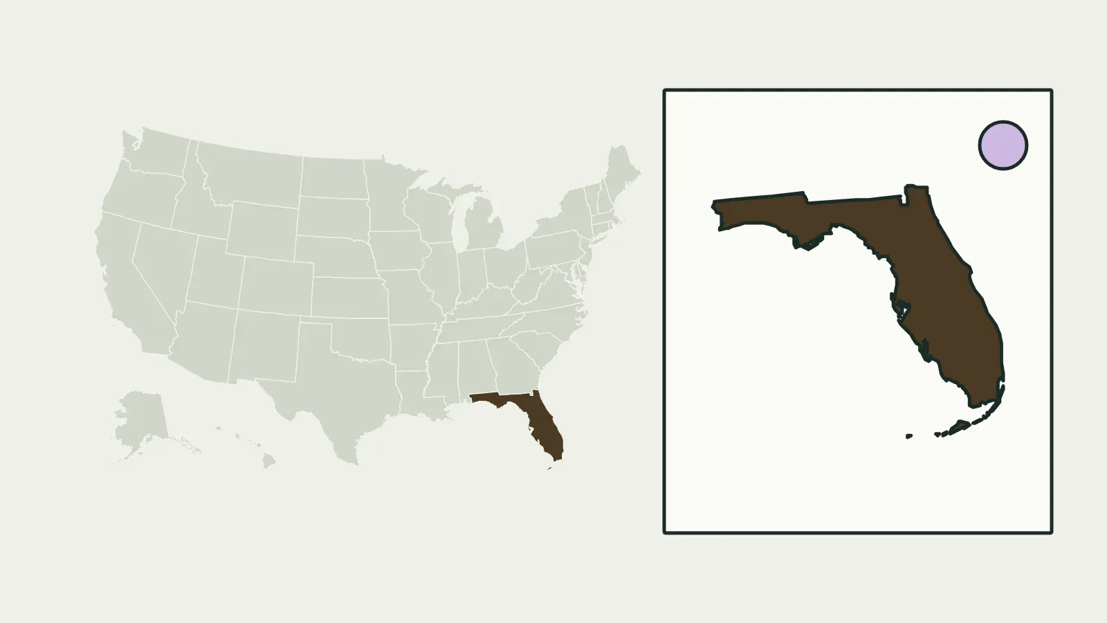 Map of the United States with Florida highlighted