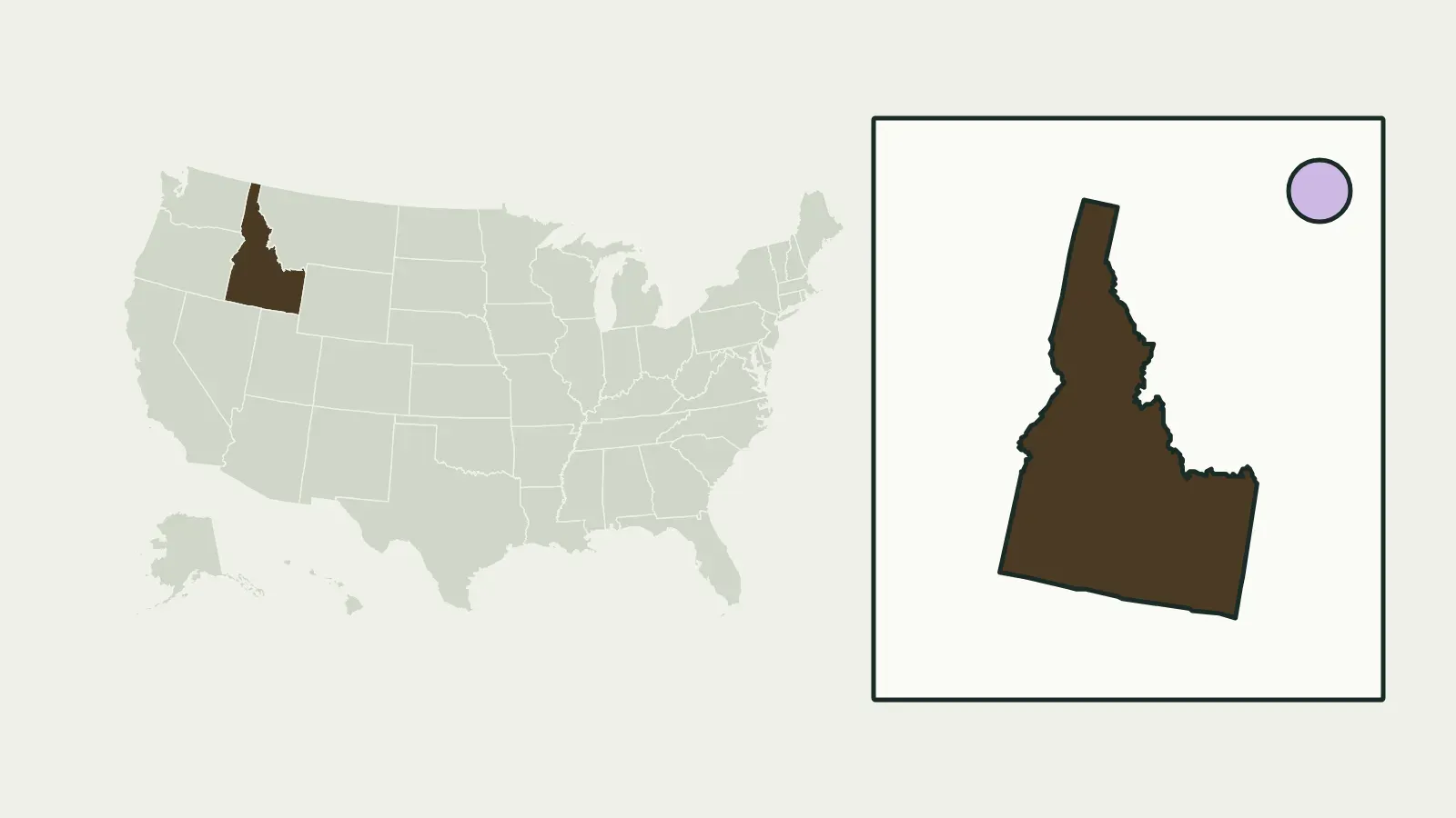Map of the United States with Idaho highlighted