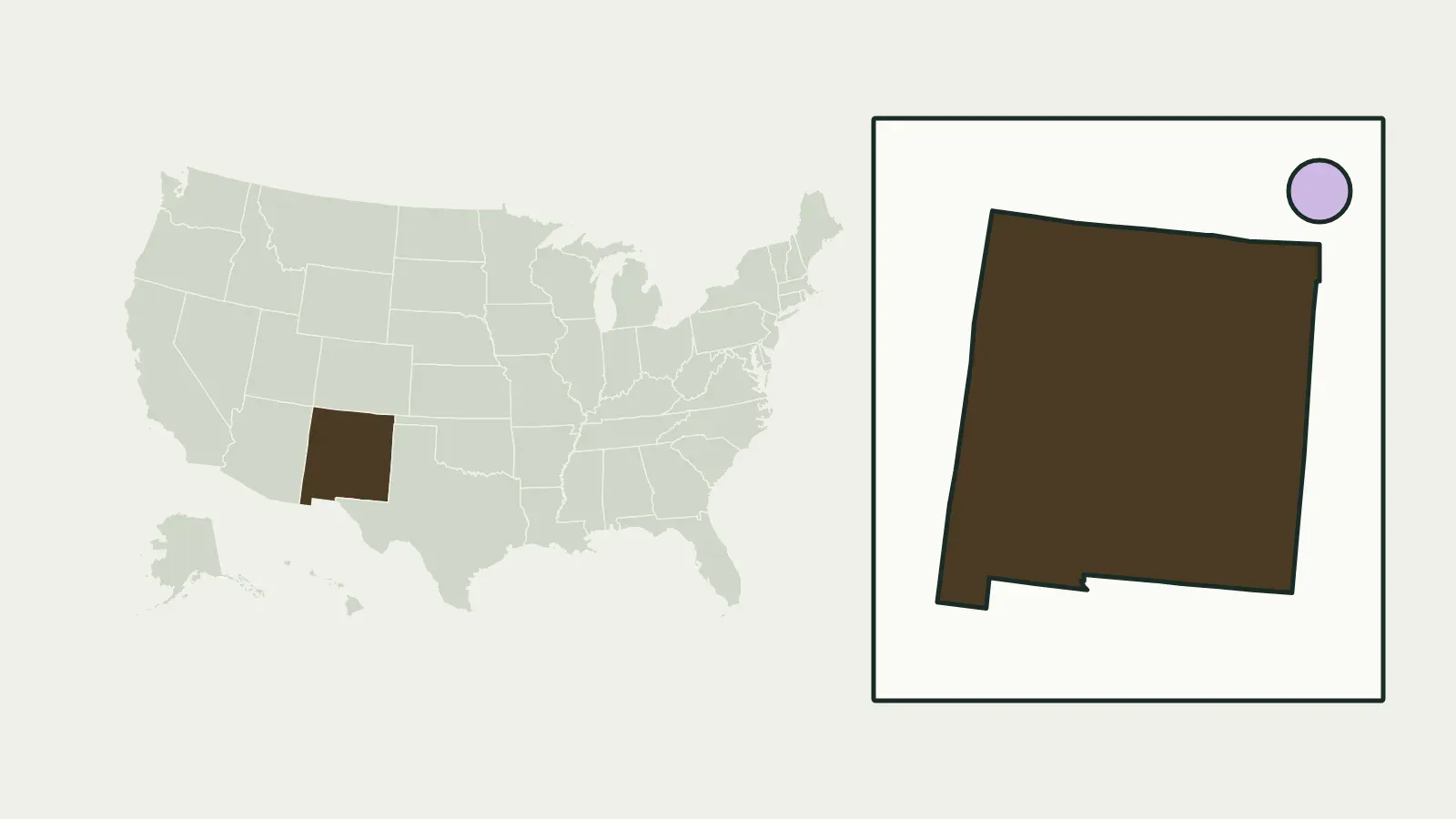 Map of the United States with New Mexico highlighted