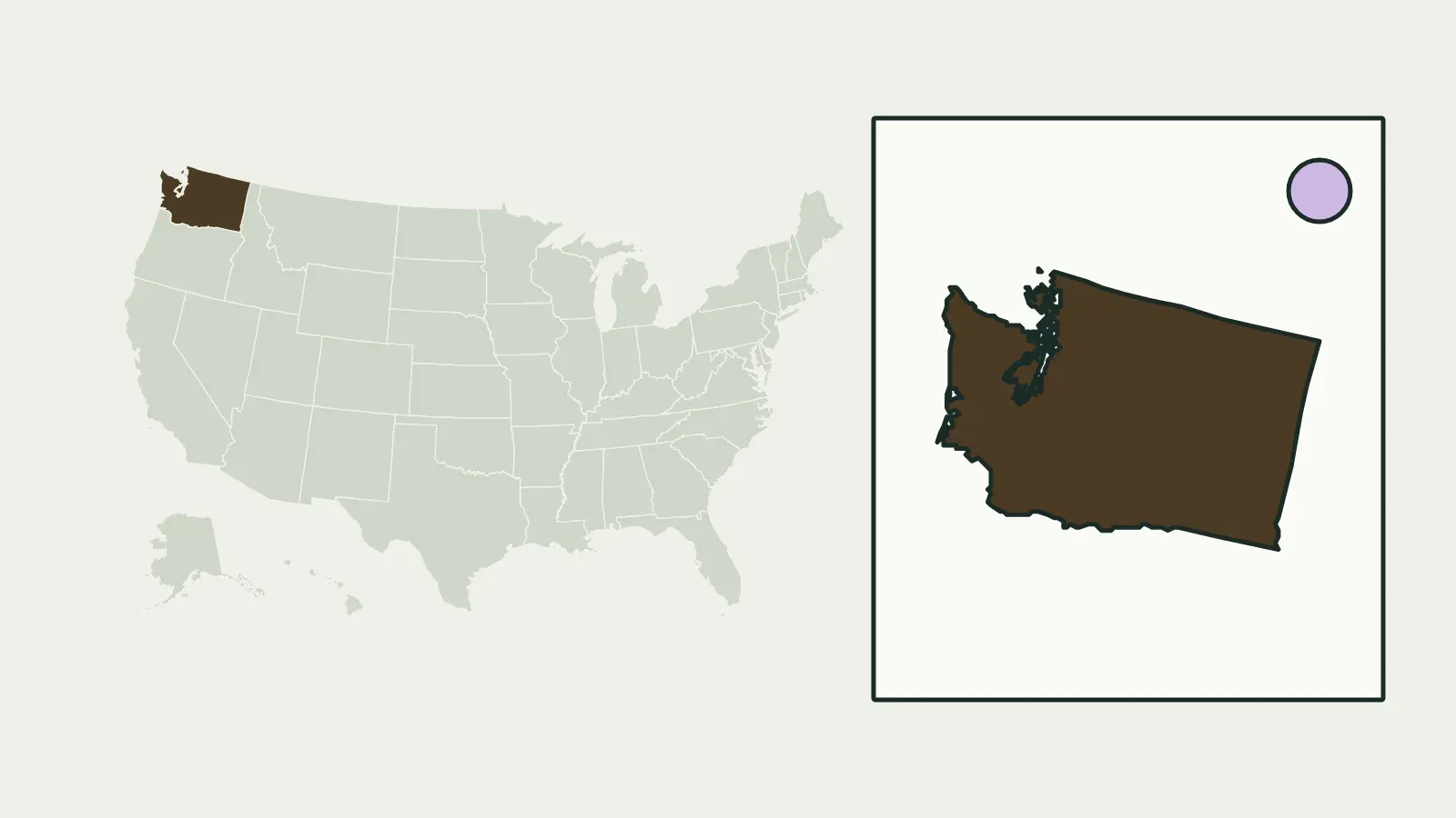 Map of the United States with Washington highlighted